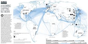 Shipping routes map